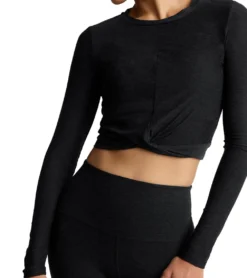 Beyond Yoga Featherweight Center Stage Cropped Long Sleeve