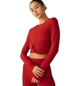 Beyond Yoga Featherweight Center Stage Cropped Long Sleeve