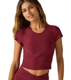 Beyond Yoga Featherweight Let Go Twist Back Cropped Tee