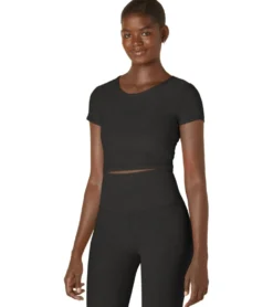 Beyond Yoga Featherweight Perspective Cropped Tee