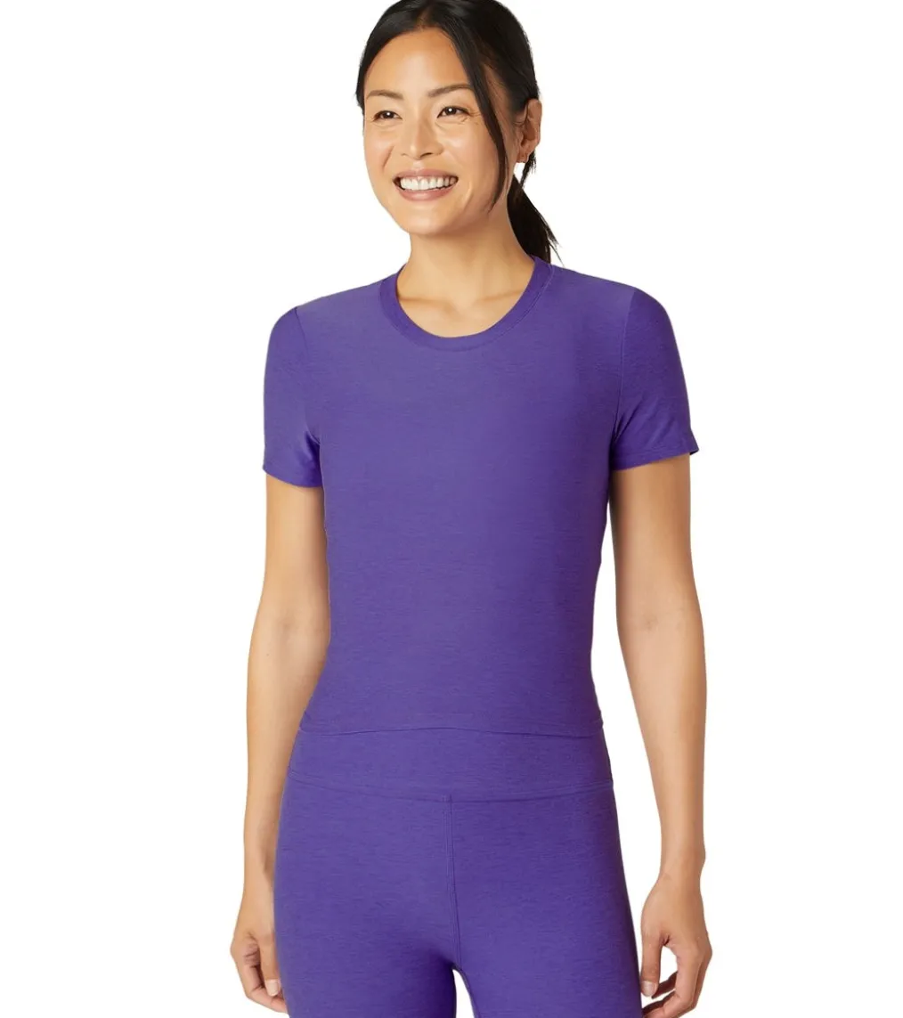 Beyond Yoga Featherweight Peekaboo Cropped Tee