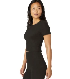 Beyond Yoga Featherweight Peekaboo Cropped Tee