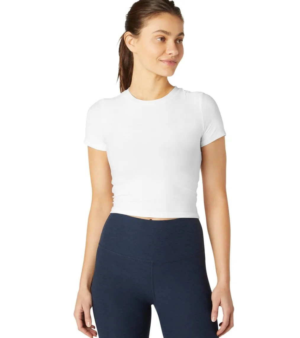 Beyond Yoga Featherweight Peekaboo Cropped Tee