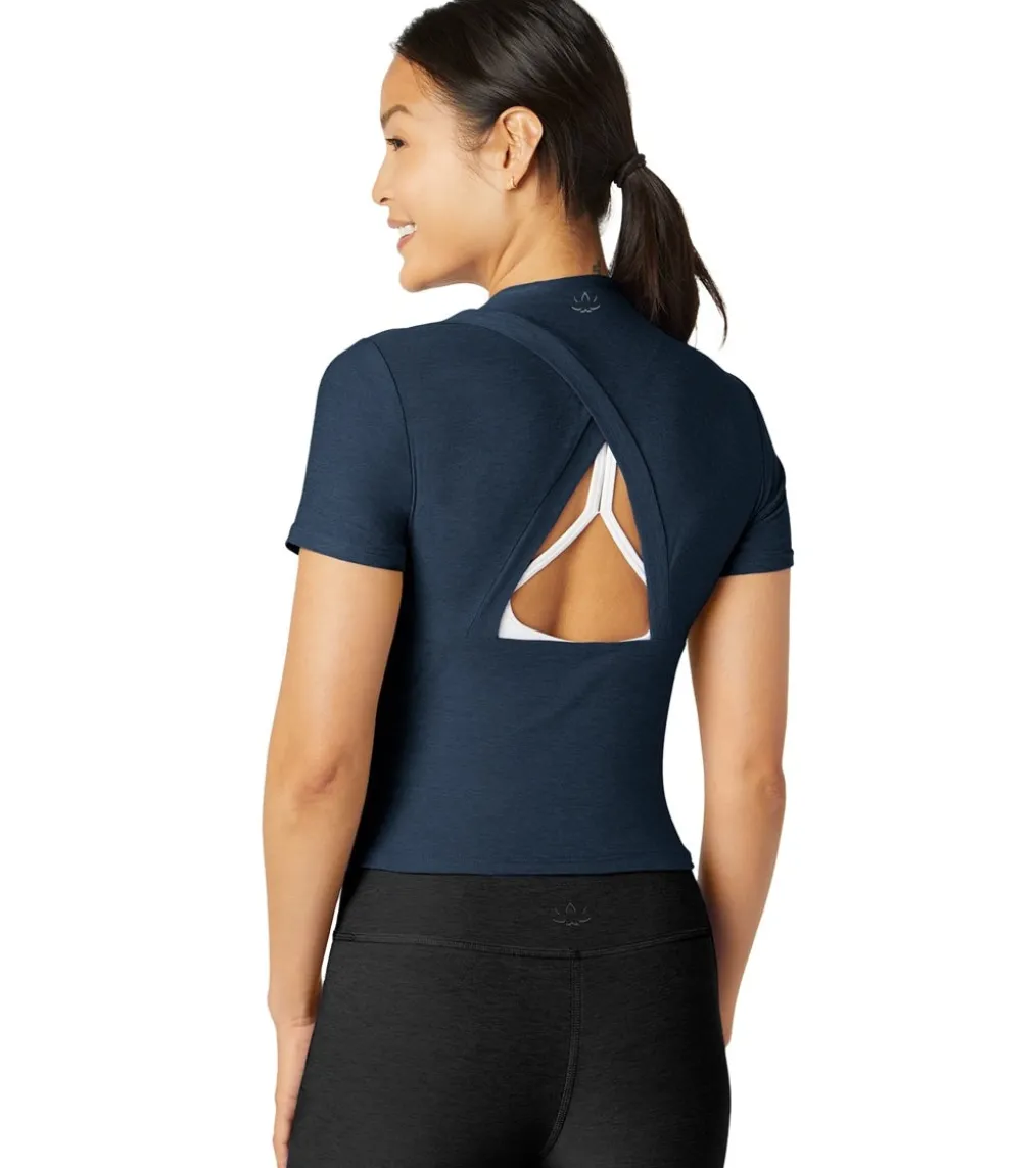 Beyond Yoga Featherweight Peekaboo Cropped Tee