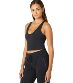 Beyond Yoga Heather Rib Fresh Cut Cropped Tank