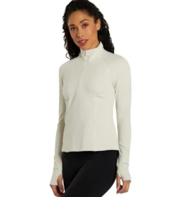 Beyond Yoga Heather Rib Take a Hike Zip Pullover