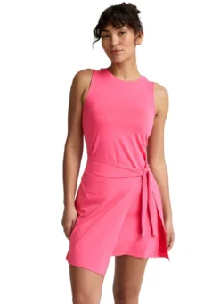Beyond Yoga Meet Up Front Wrap Side Tie Mini Dress