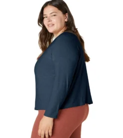 Beyond Yoga Plus Featherweight Morning Light Cropped Pullover