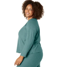 Beyond Yoga Plus Featherweight Morning Light Cropped Pullover
