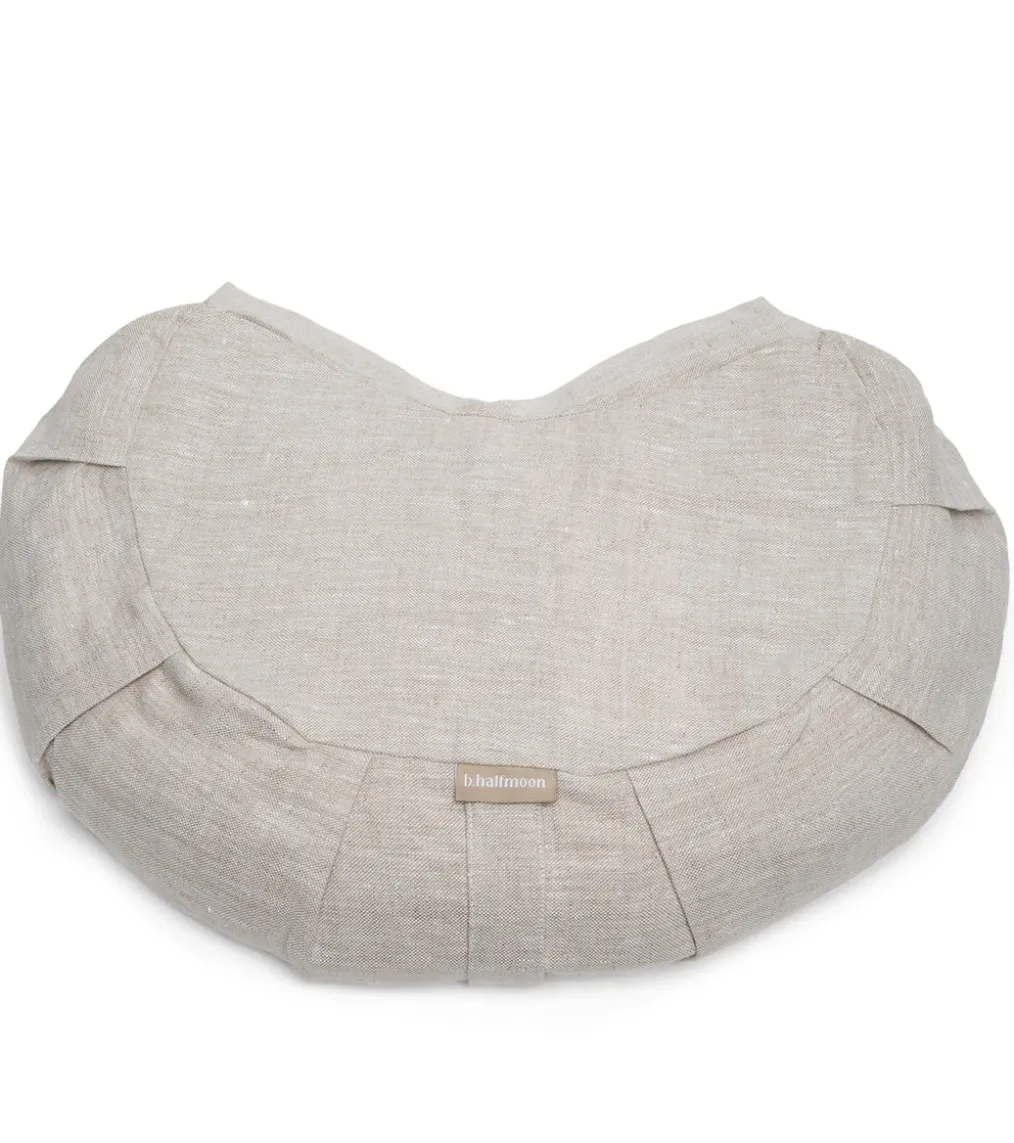 B, Halfmoon Linen Halfmoon Mediation Cushion