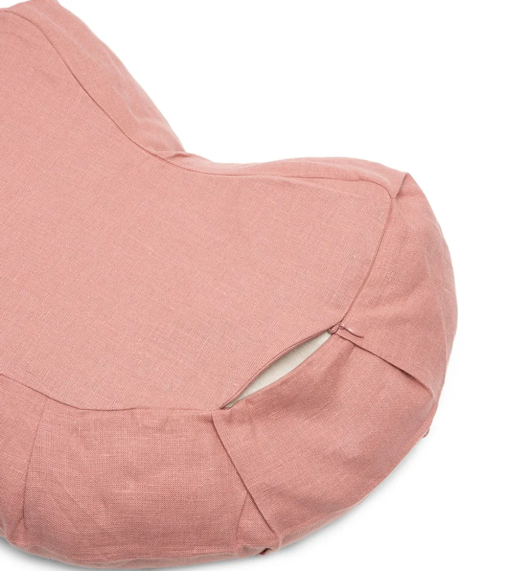 B, Halfmoon Linen Halfmoon Mediation Cushion