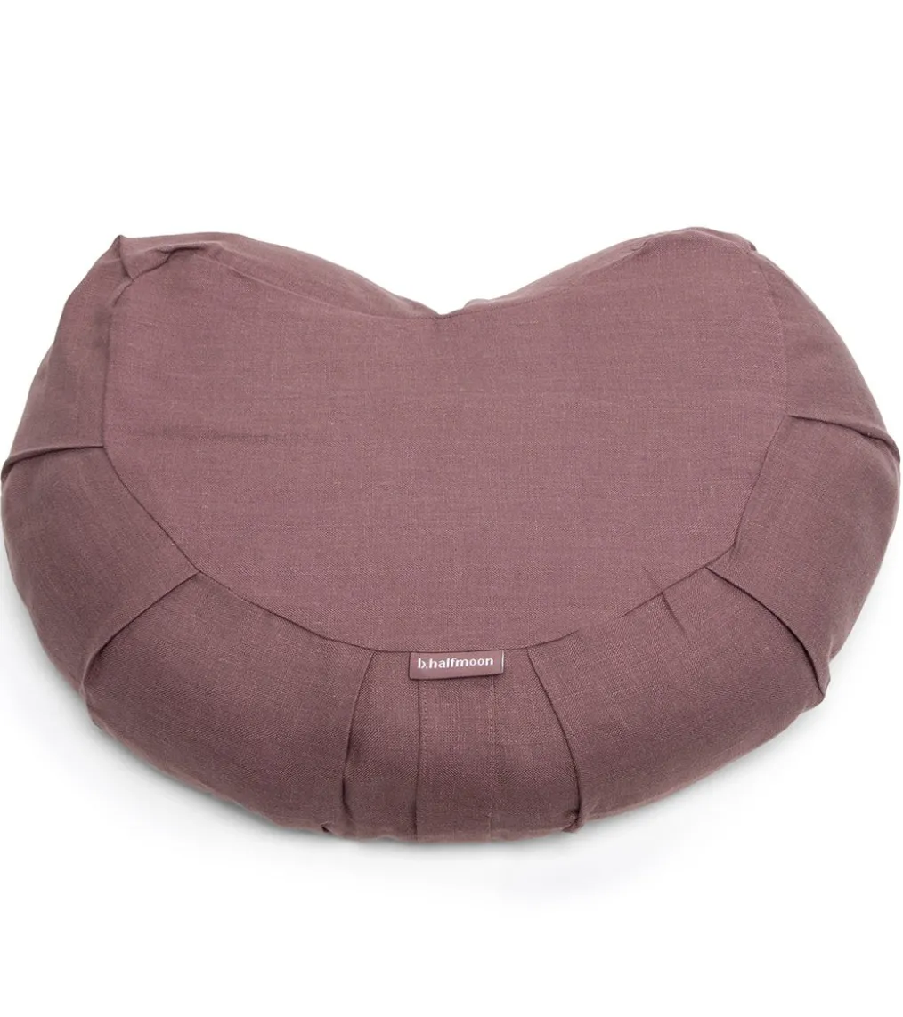 B, Halfmoon Linen Halfmoon Mediation Cushion