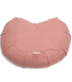 B, Halfmoon Linen Halfmoon Mediation Cushion
