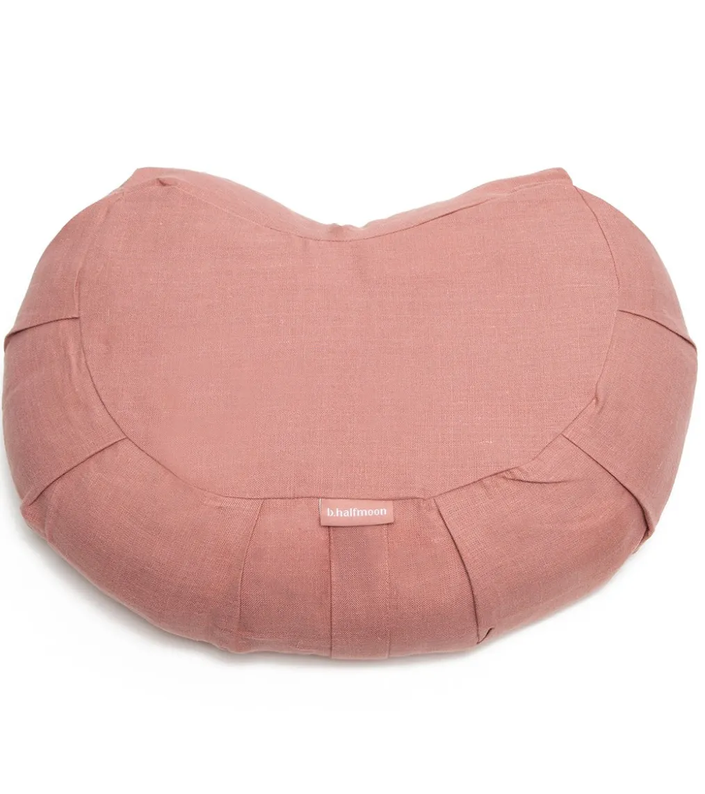 B, Halfmoon Linen Halfmoon Mediation Cushion