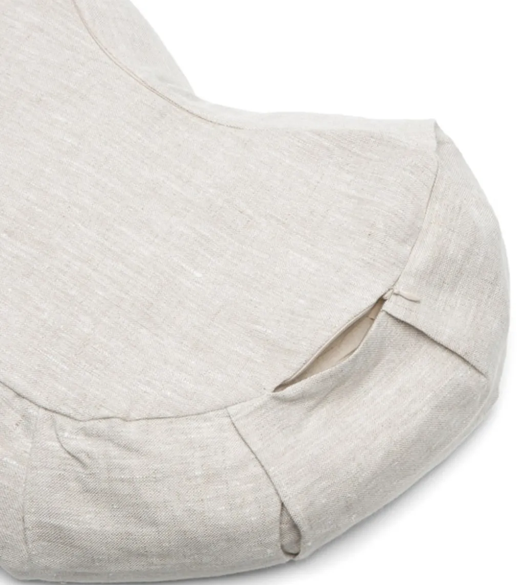 B, Halfmoon Linen Halfmoon Mediation Cushion