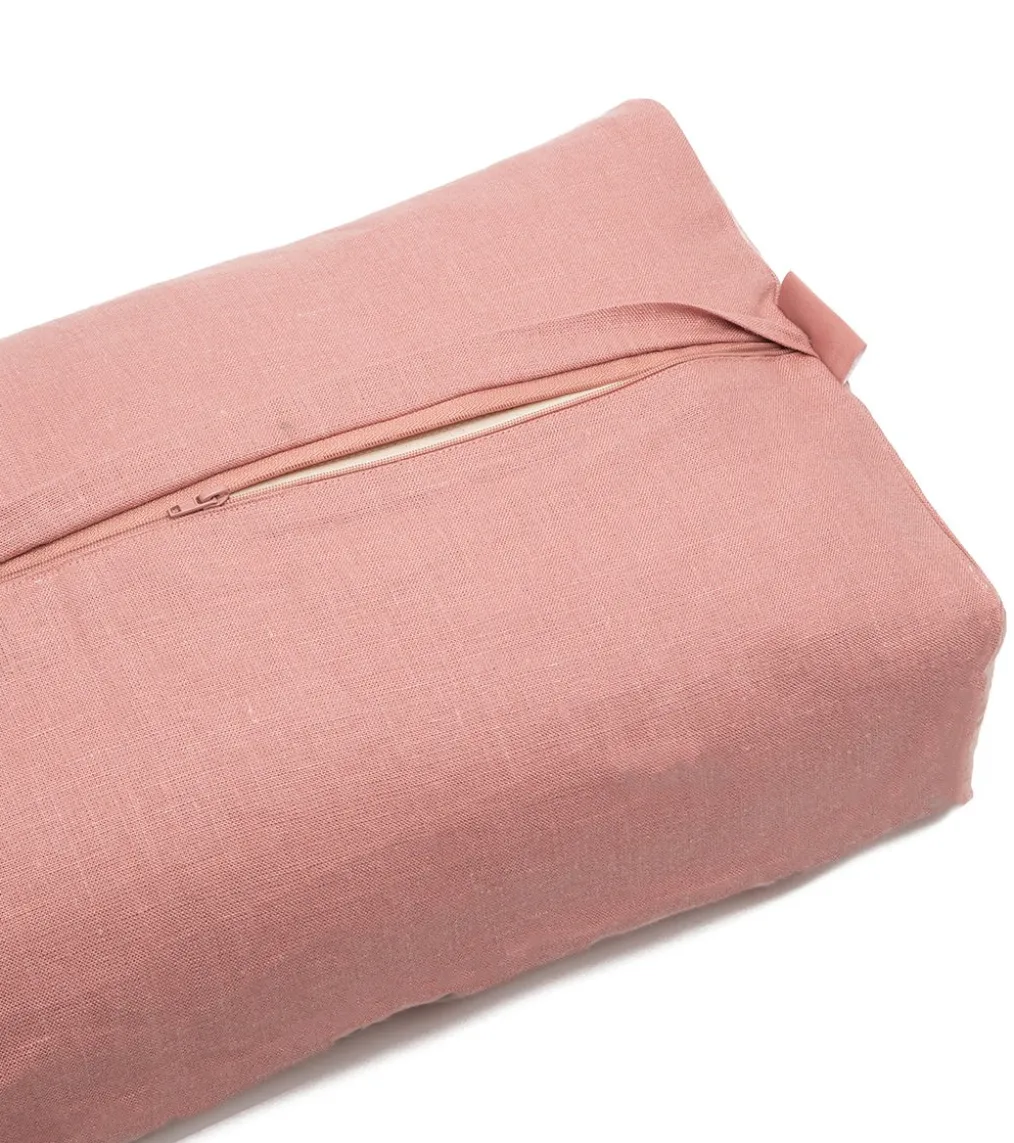 B, Halfmoon Linen Rectangular Bolster