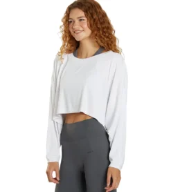 Cream Yoga Alexa Oversized LS Crop Top