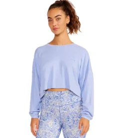 Cream Yoga Alexa Oversized LS Crop Top