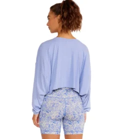 Cream Yoga Alexa Oversized LS Crop Top