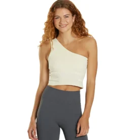 Cream Yoga Joy Tank Bra (One Shoulder)