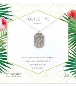 Dogeared Protect Me Hamsa Tablet Necklace
