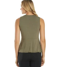 Everyday Yoga Blossom Solid Peplum Layering Muscle Tank