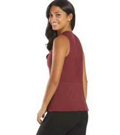 Everyday Yoga Blossom Solid Peplum Layering Muscle Tank