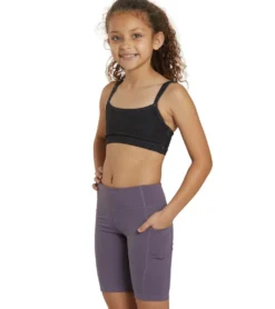 Everyday Yoga Girl Uphold Solid High Waisted Biker Shorts with Pocket