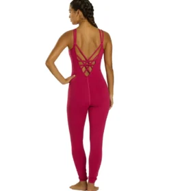 Everyday Yoga Radiant Solid Strappy Back Long Leotard 28