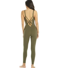 Everyday Yoga Radiant Solid Strappy Back Long Leotard 28