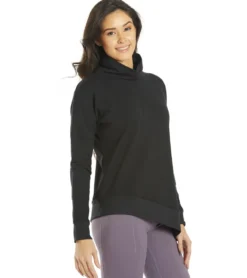 Everyday Yoga Shine Solid Roll Neck Asymmetric Sweatshirt