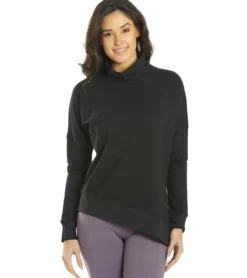 Everyday Yoga Shine Solid Roll Neck Asymmetric Sweatshirt