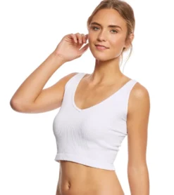 Free People Solid Rib Brami Yoga Crop Top