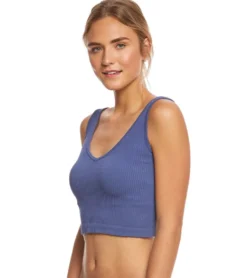 Free People Solid Rib Brami Yoga Crop Top