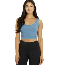 Free People Solid Rib Brami Yoga Crop Top