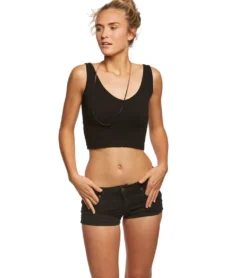 Free People Solid Rib Brami Yoga Crop Top