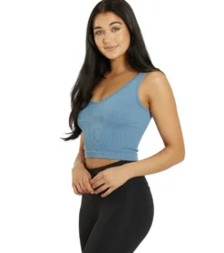 Free People Solid Rib Brami Yoga Crop Top