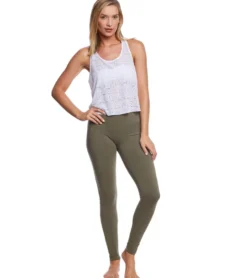 Hard Tail Flat Waist Cotton Ankle Yoga Leggings