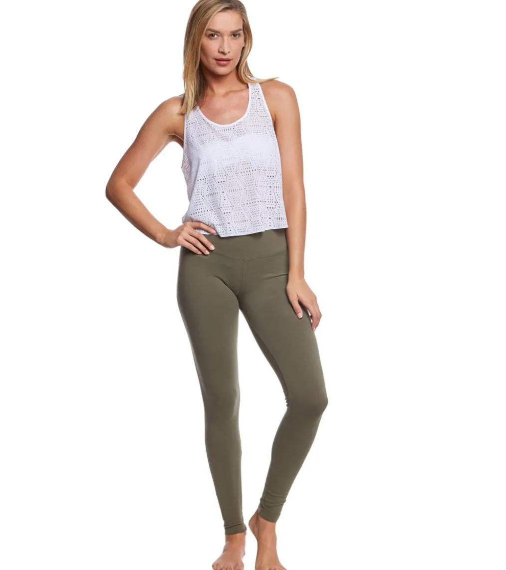 Hard Tail Flat Waist Cotton Ankle Yoga Leggings