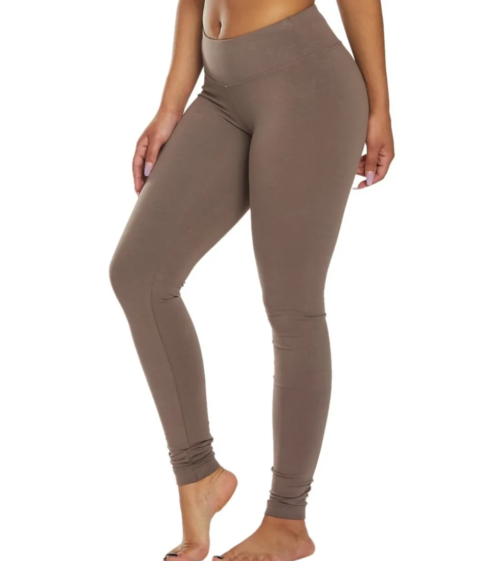 Hard Tail Flat Waist Cotton Ankle Yoga Leggings