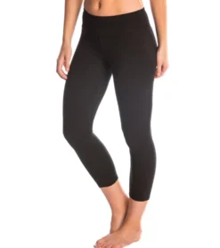 Hard Tail Flat Waisted Cotton Yoga Capris