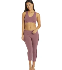 Hard Tail Racer Stripe Flat Waist Ankle Leggings