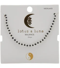 Lotus and Luna Balance Onyx 2mm Healing Necklace