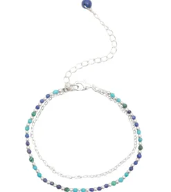 Lotus and Luna Enlightment + Wisdom Turquoise Lapis Lazuli Healing Bracelet
