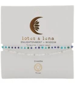 Lotus and Luna Enlightment + Wisdom Turquoise Lapis Lazuli Healing Bracelet