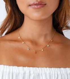 Lotus and Luna Imagination Mother of Pearl Dewdrop 4mm Necklace