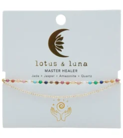 Lotus and Luna Master Healer Gold Healing Layered Bracelet