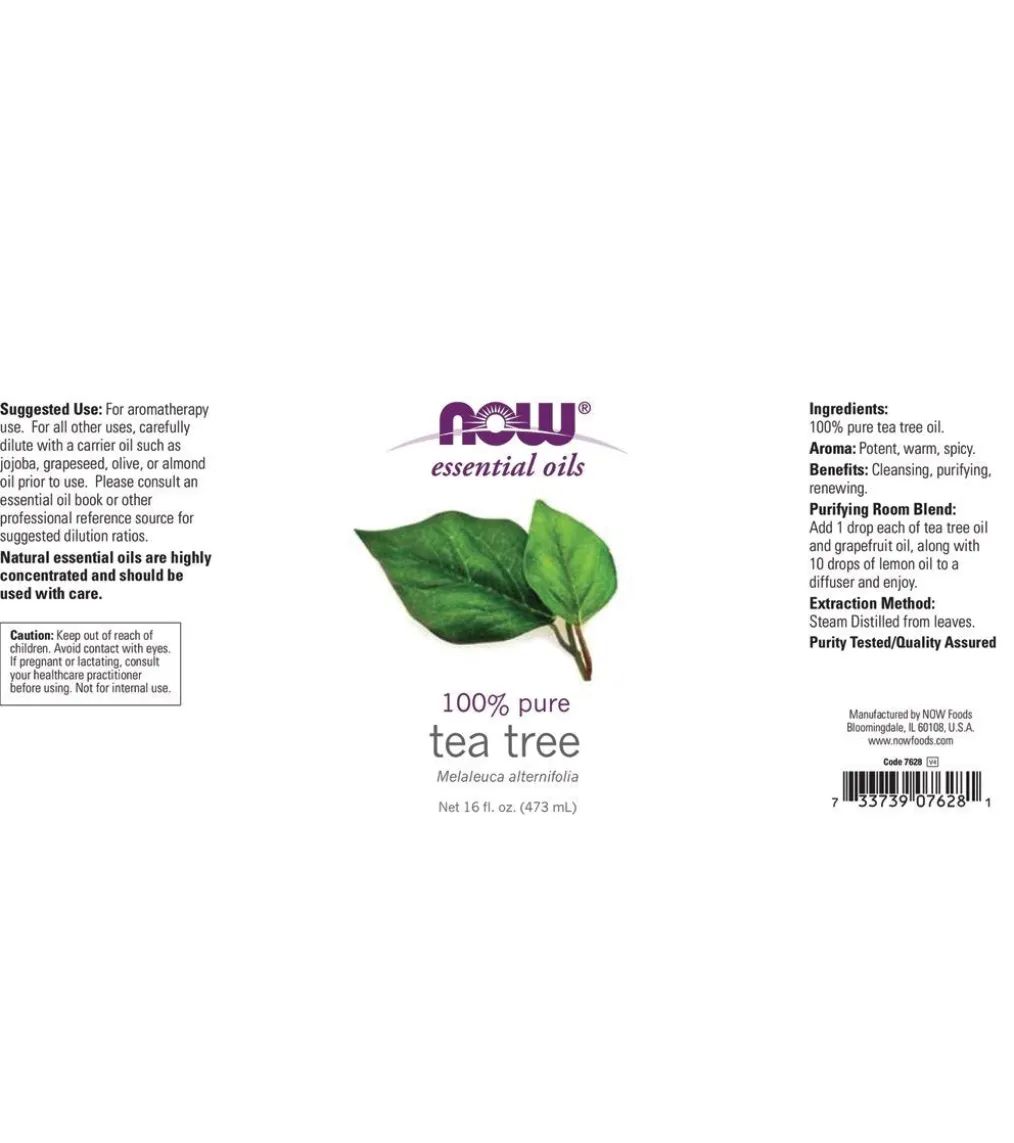 NOW 100% Pure Tea Tree Oil 16 oz