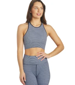 Spiritual Gangster High Neck Jacquard Stripe Bra