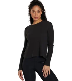 Spiritual Gangster Twist Long Sleeve Ballet Rib Top